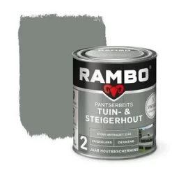 Rambo Vintage Pantserbeits Tuin- En Steigerhout Dekkend Stoer Antraciet Zijdeglans 750 Ml