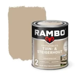 Rambo Vintage Pantserbeits Tuin- En Steigerhout Dekkend Poeder Beige Zijdeglans 750 Ml