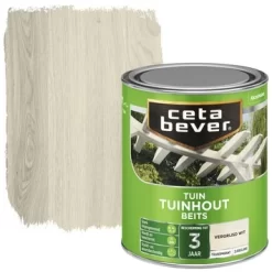 CetaBever Tuinhoutbeits Transparant Vergrijsd Wit Zijdeglans 750 Ml