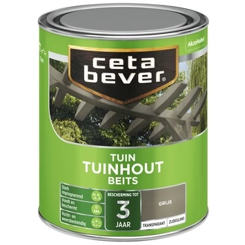 CetaBever Tuinhoutbeits Transparant Grijs Zijdeglans 750 Ml - Afbeelding 2