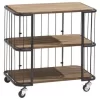Trolley Monza Zwart Staal/Hout 76x80x45 Cm
