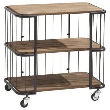 Trolley Monza Zwart Staal/Hout 76x80x45 Cm