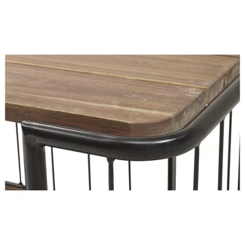 Trolley Monza Zwart Staal/Hout 76x80x45 Cm - Afbeelding 2