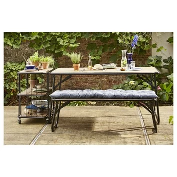 Trolley Monza Zwart Staal/Hout 76x80x45 Cm - Afbeelding 3