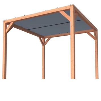 Pergola Silvano Douglas Met Schaduwdoek 324x324 Cm - Afbeelding 2