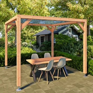 Pergola Silvano Douglas Met Schaduwdoek 324x324 Cm - Afbeelding 4