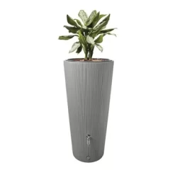 Garantia Regenton Met Plantenbak Grijs Kunststof 220 Liter