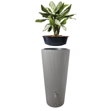 Garantia Regenton Met Plantenbak Grijs Kunststof 220 Liter - Afbeelding 2