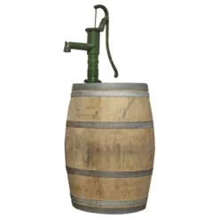 Houten Regenton Eiken 225 Liter Met Gietijzeren Handpomp