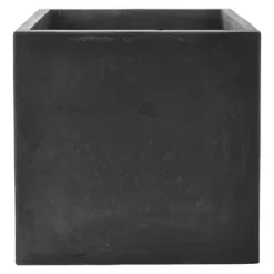 Pot Fiberclay Donkergrijs Streep Vierkant Ø40 H35 Cm