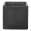 Pot Fiberclay Donkergrijs Streep Vierkant Ø26 H24 Cm